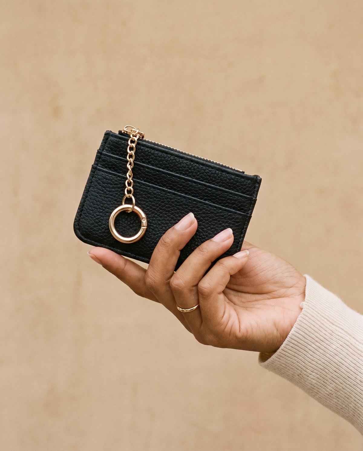 Bijou Zip Cardholder in black, view 2 – Nouva