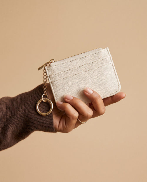 Bijou Zip Cardholder in cream, view 2 – Nouva