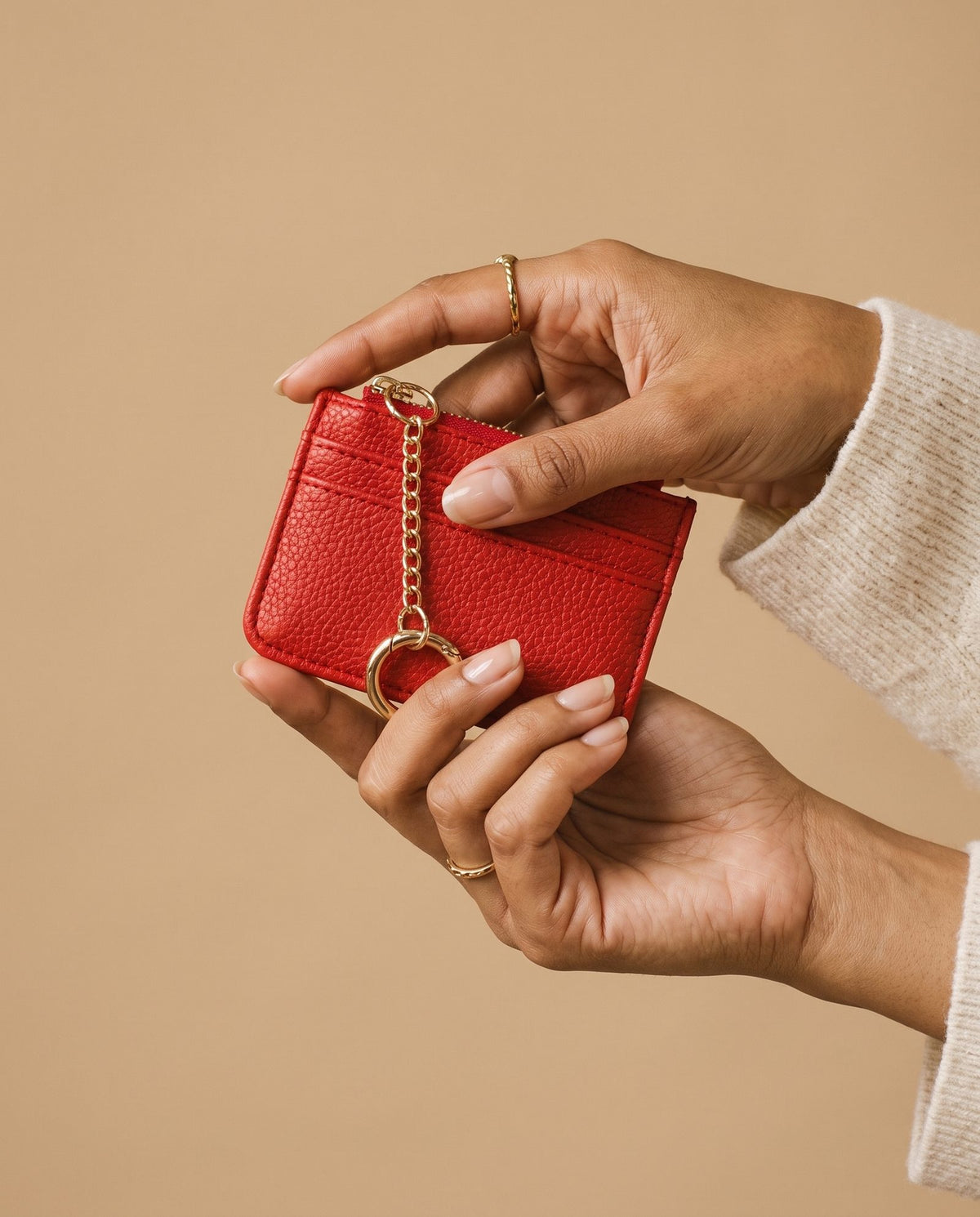 Bijou Zip Cardholder in red, view 2 – Nouva