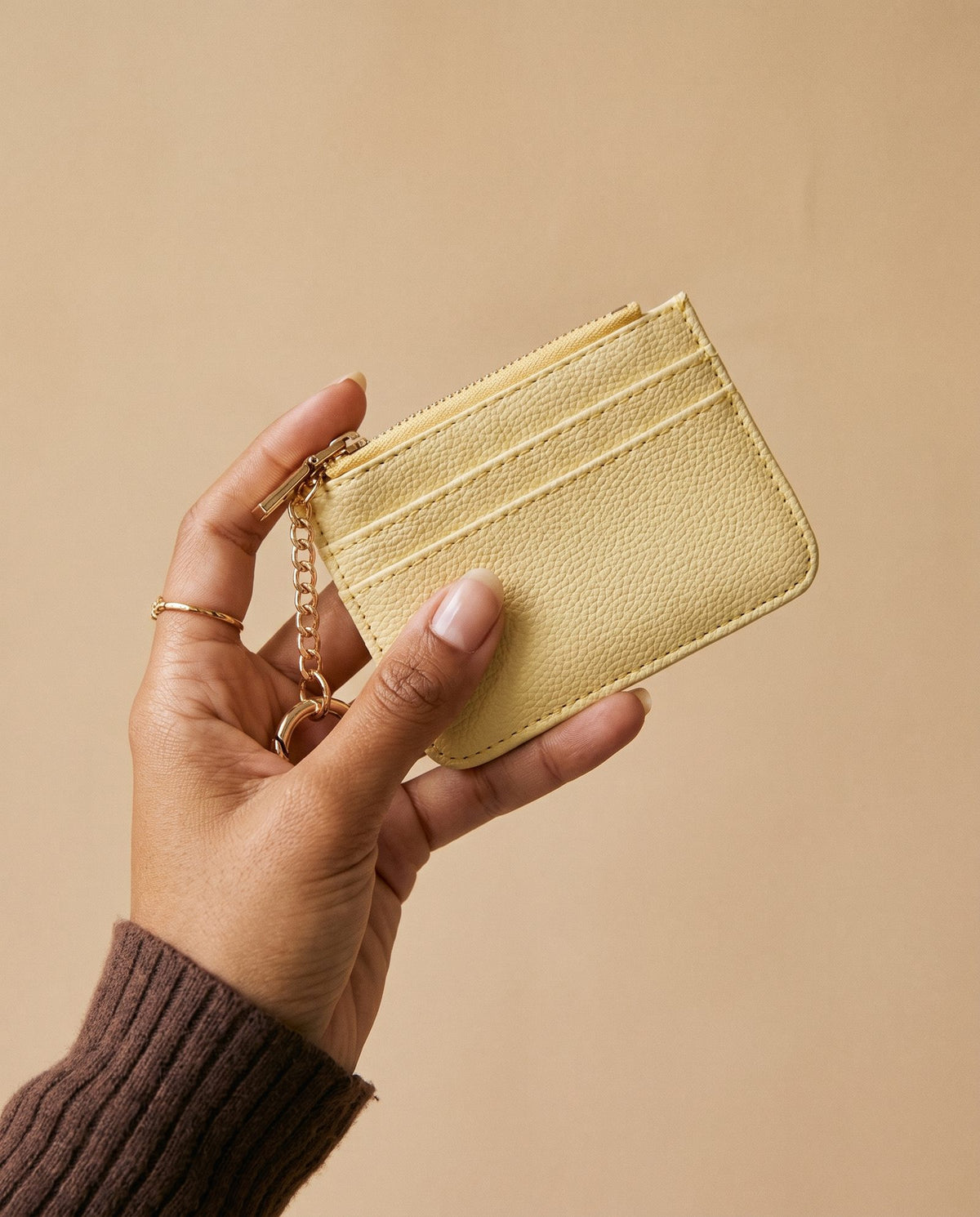 Bijou Zip Cardholder in yellow, view 2 – Nouva