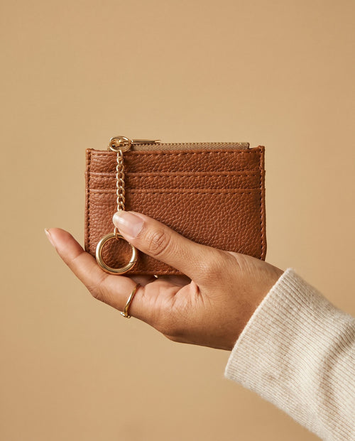 Bijou Zip Cardholder in tan, view 2 – Nouva